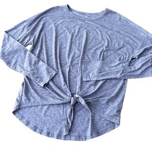 Gap, Gap Fit Breath gray tie front long sleeve activewear top, women's S